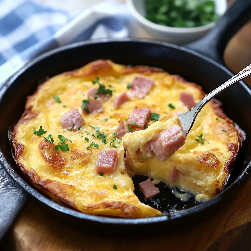 Crêpe soufflée Fromage Jambon