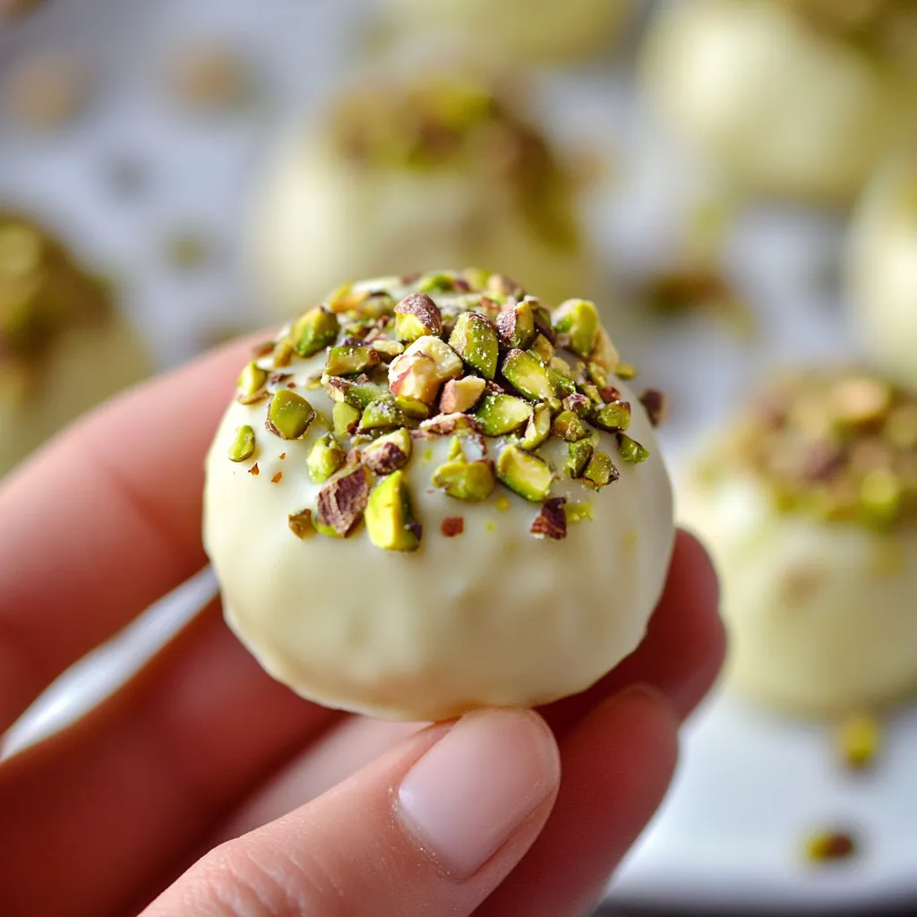 Truffes pistache chocolat blanc onctueuses