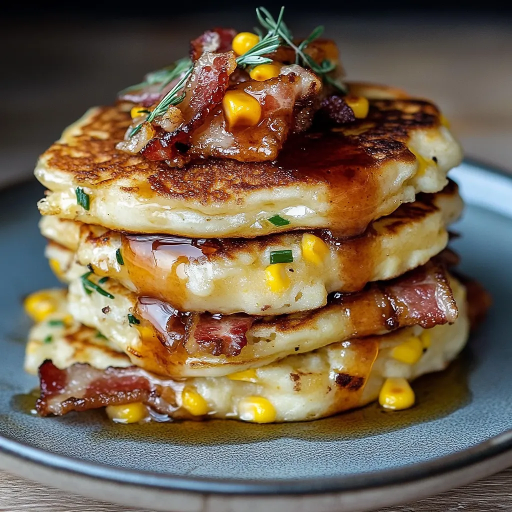 Crêpes salées bacon et maïs bien dorées