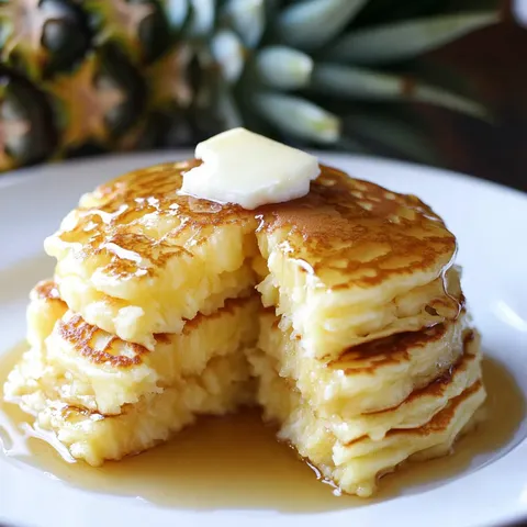 Délicieux pancakes ananas et coco