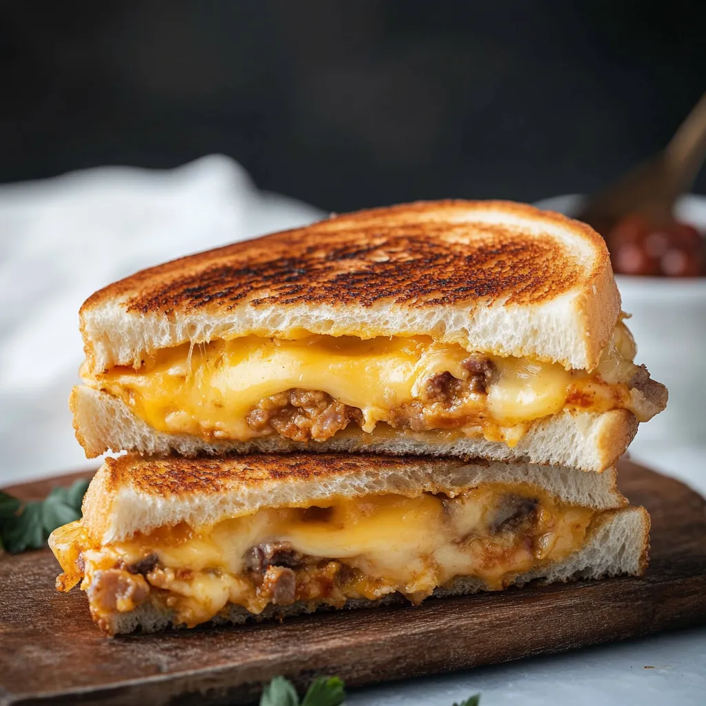 Gourmand sandwich fromage saucisse