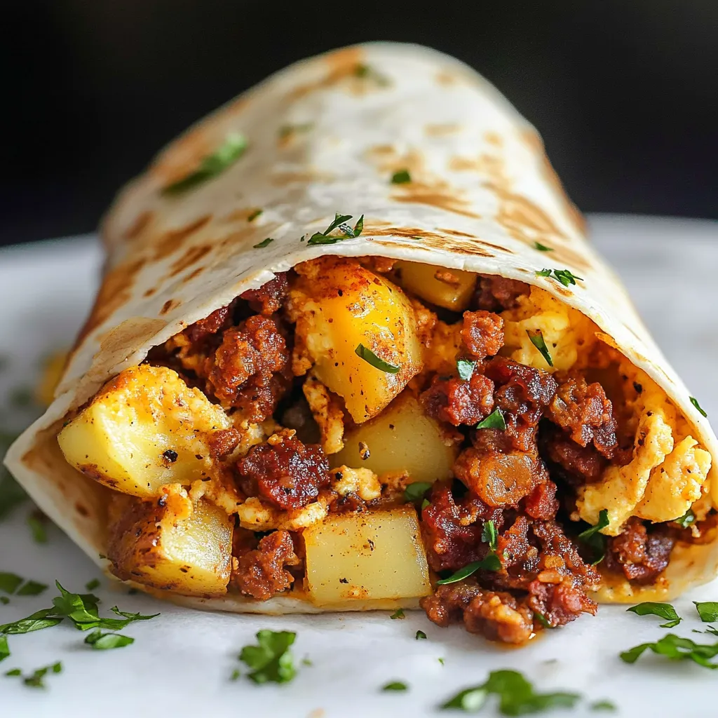 Burrito gourmand au chorizo et pommes de terre