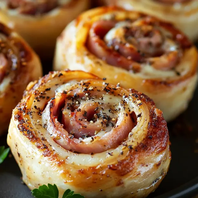 Roulés fromage et jambon dorés