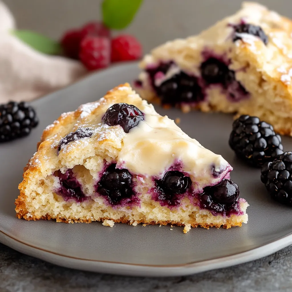 Scones tout moelleux aux mûres fraîches et crème fondante