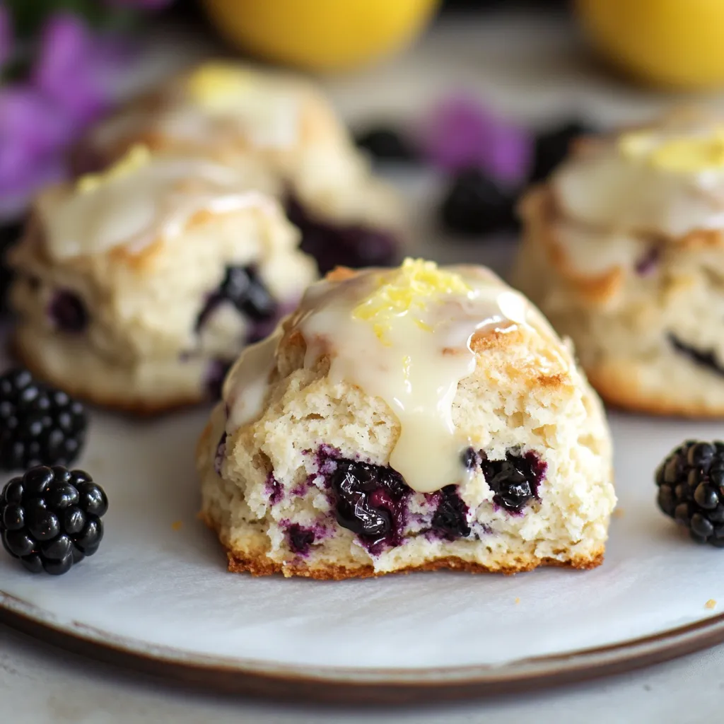 Moelleux scones aux mûres et citron