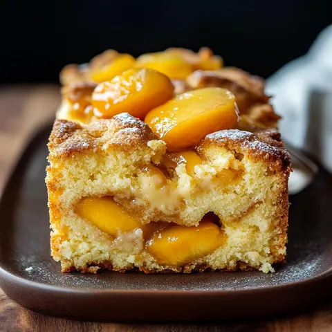 Savoureux gâteau aux pêches
