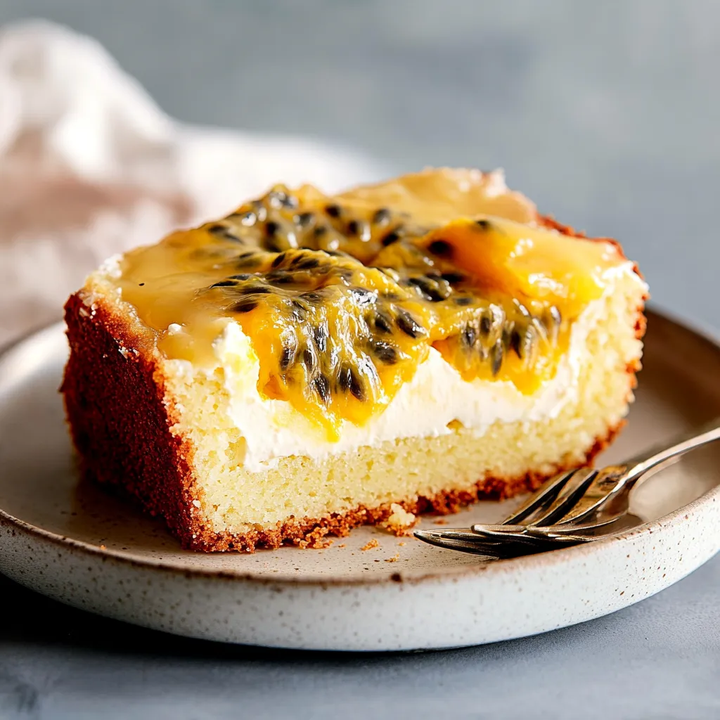 Un cake moelleux au yaourt et fruit de la passion