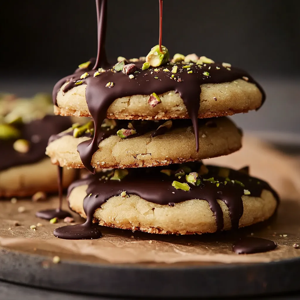 Biscuits pistache chocolat noir tout fondants