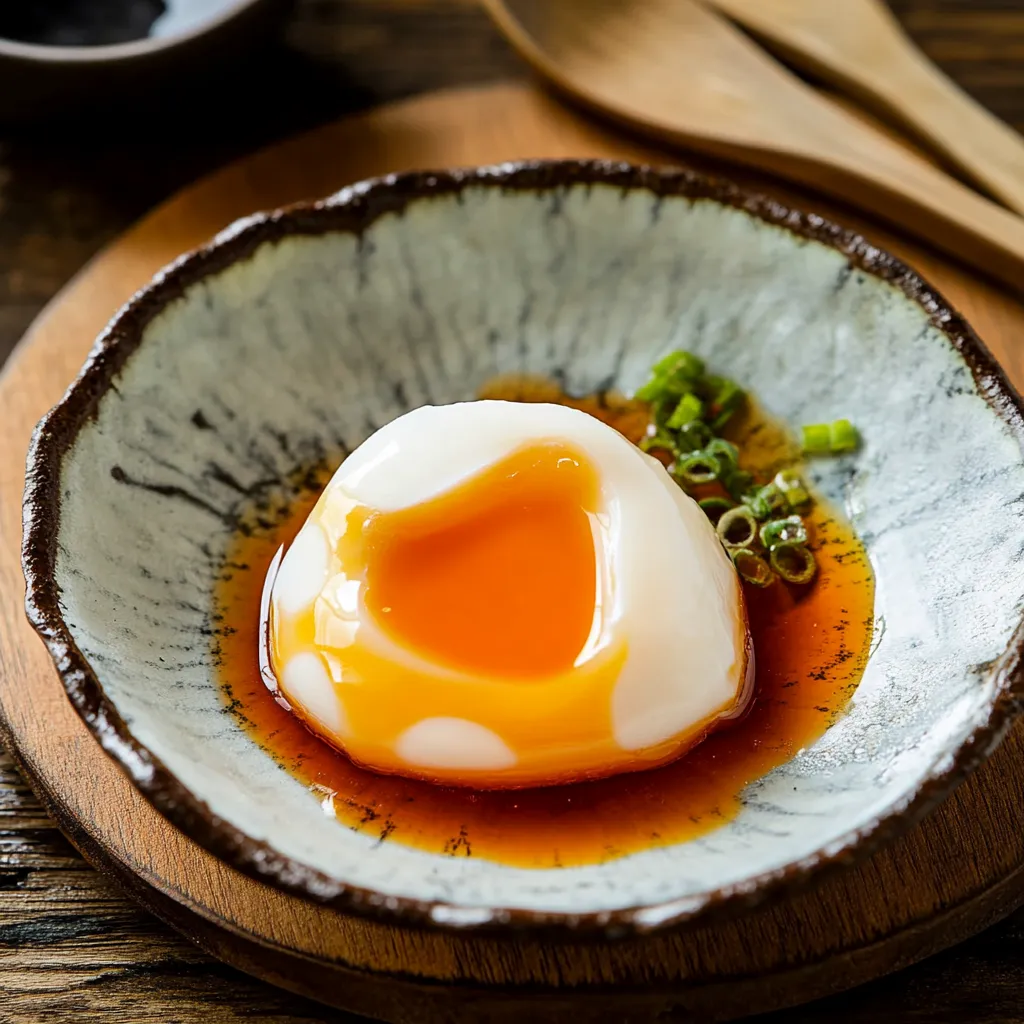 Œufs soyeux avec une sauce dashi maison