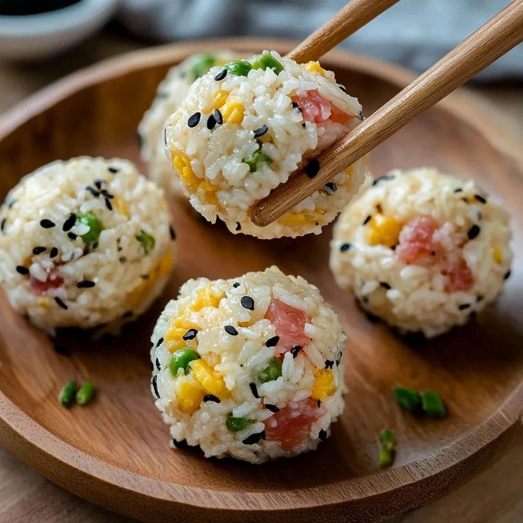 Boulettes croustillantes au riz et spam