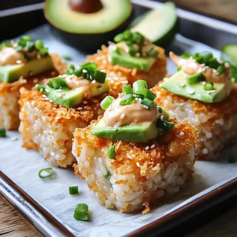 Crabe avocat riz croquant