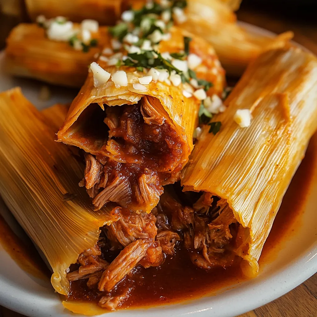 Savoureux tamales porc rouge