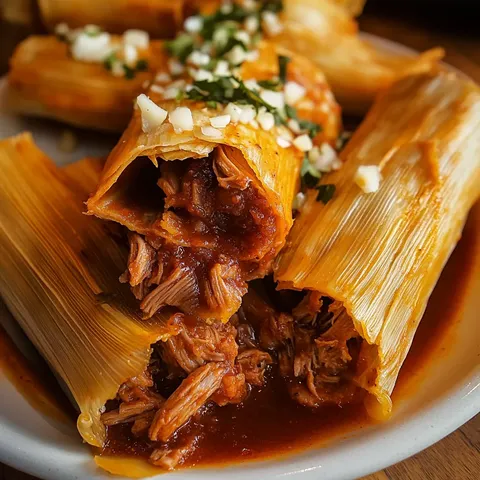 Savoureux tamales porc rouge