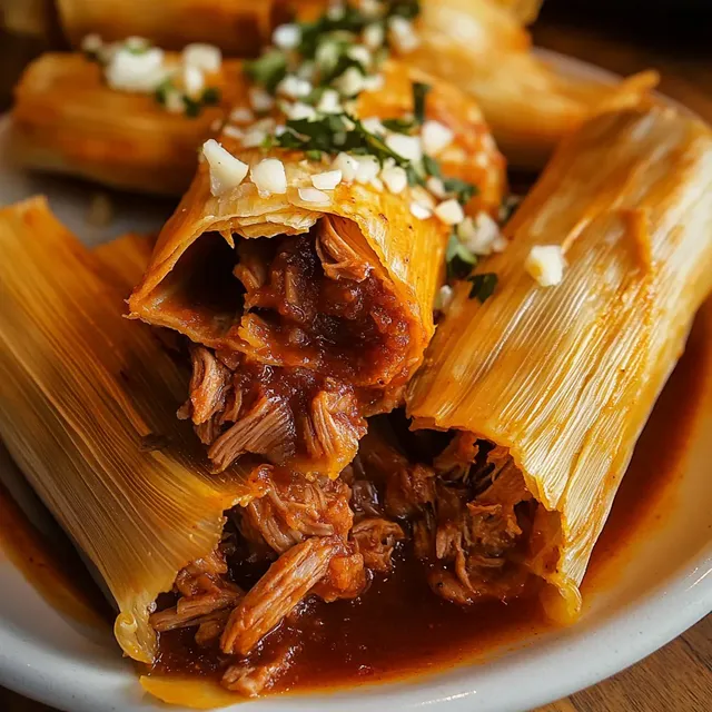 Savoureux tamales porc rouge