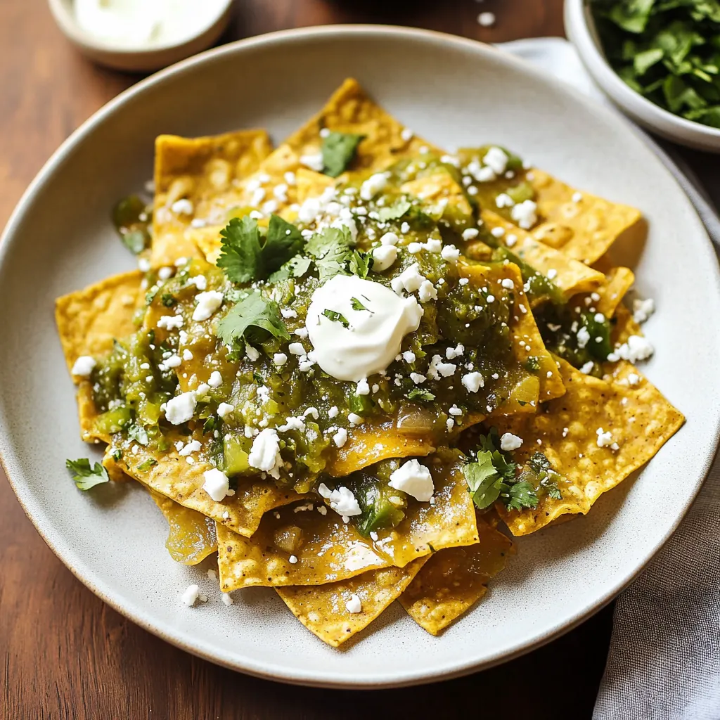 Chilaquiles verts garnis et salsa maison