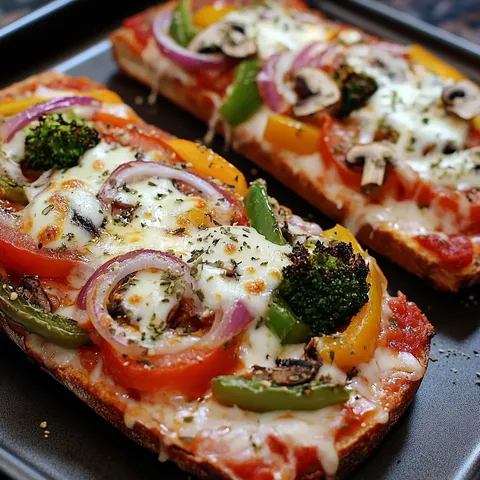 Délicieuse pizza végétarienne sur pain croustillant