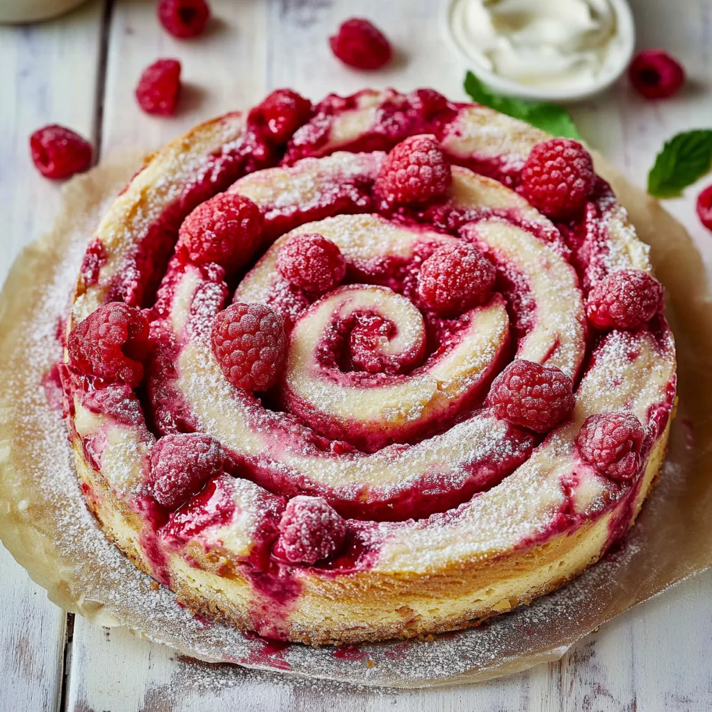 Framboisier roulé aux framboises et à la vanille