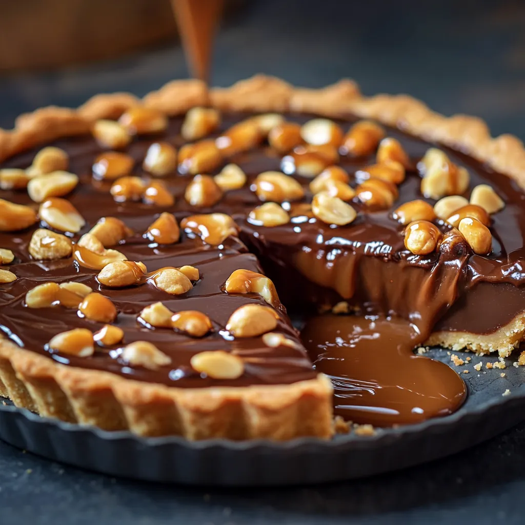 Tarte gourmande chocolat et caramel