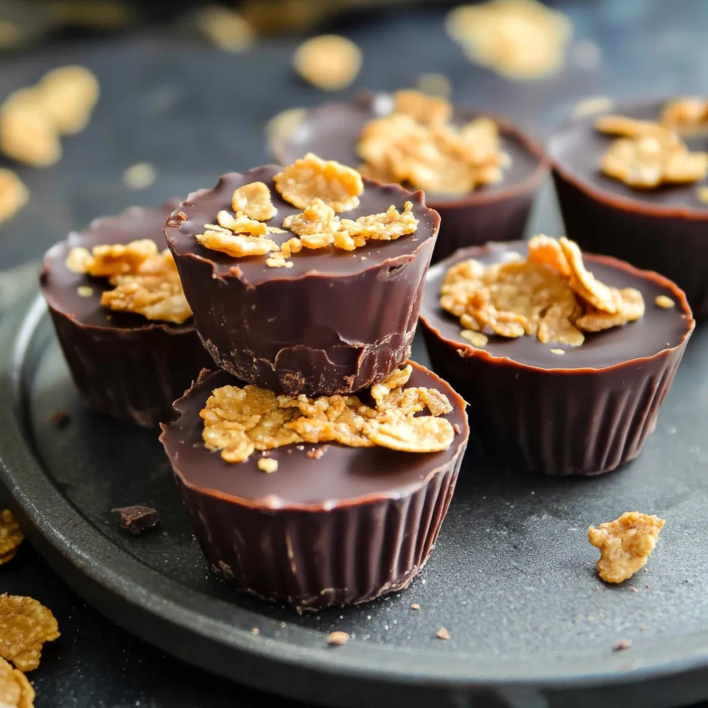 Cups croustillantes chocolat-cacahuète maison