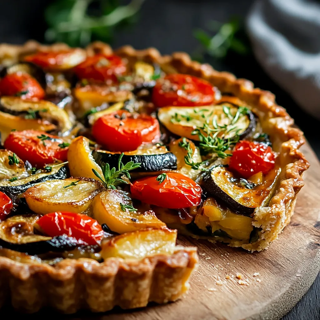 Tarte colorée de légumes simple à faire