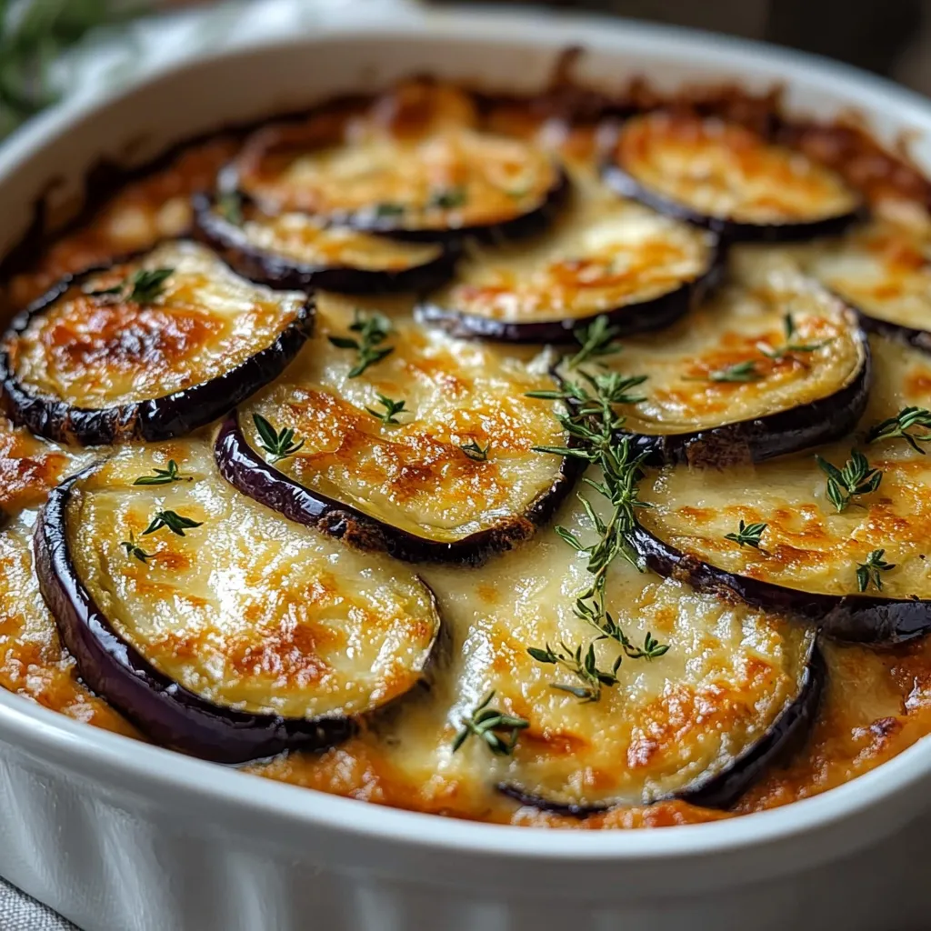 Aubergines gratinées avec fromage doré