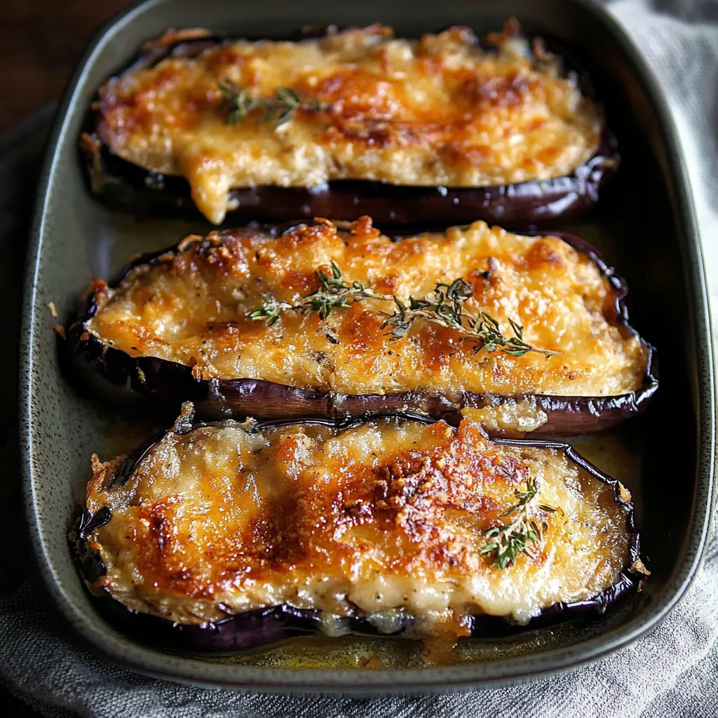 Aubergines au four gratinées