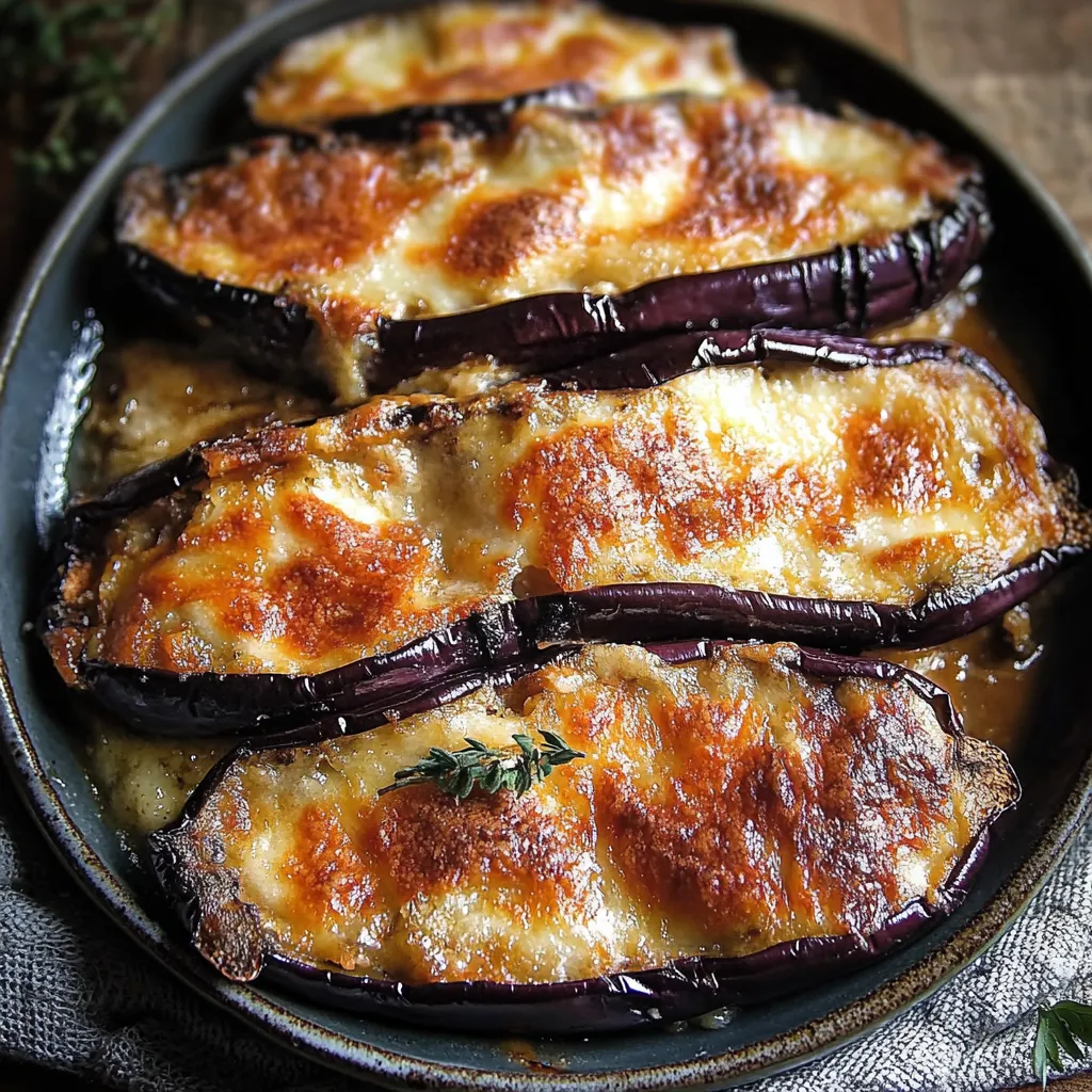 Aubergines gratinées à la mozzarella et aux herbes