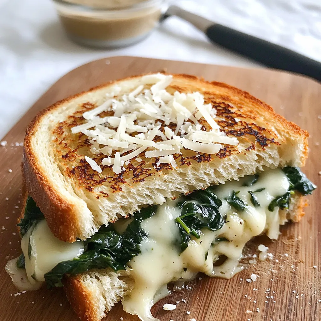 Sandwich toasté épinards mozzarella