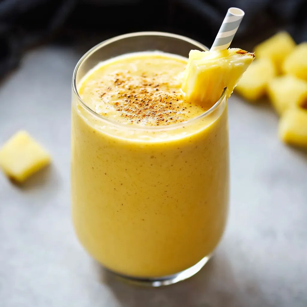 Boisson ananas et curcuma fraîche
