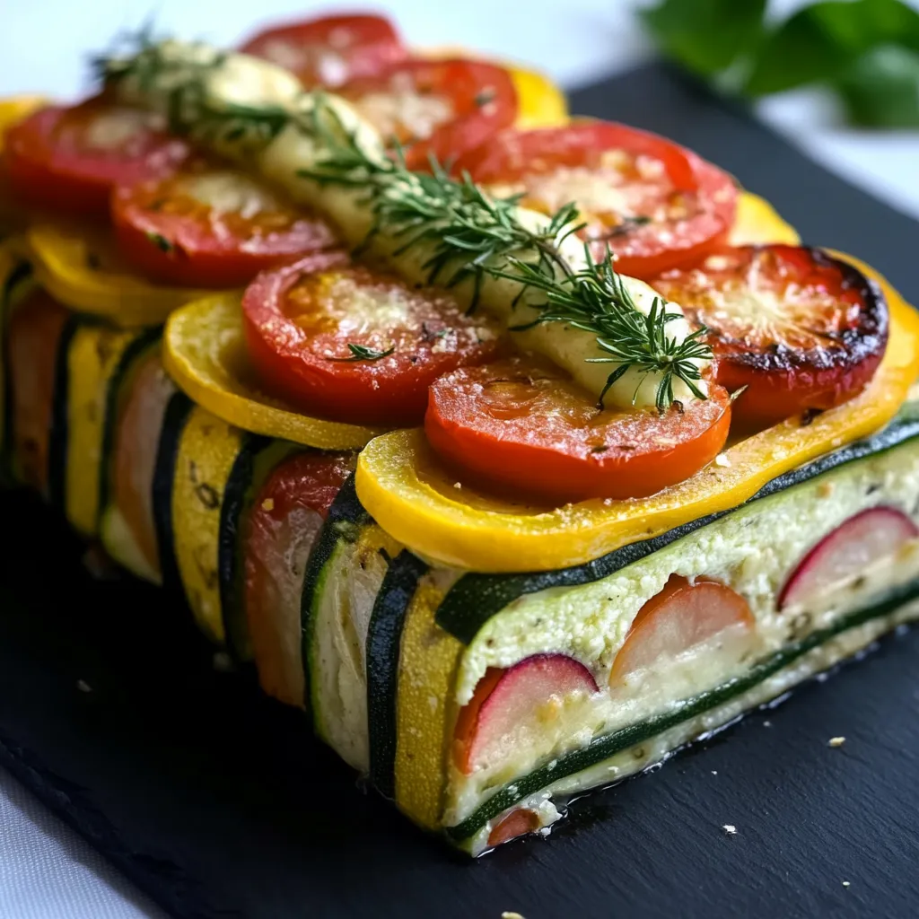 Terrine fraîche aux légumes grillés et basilic