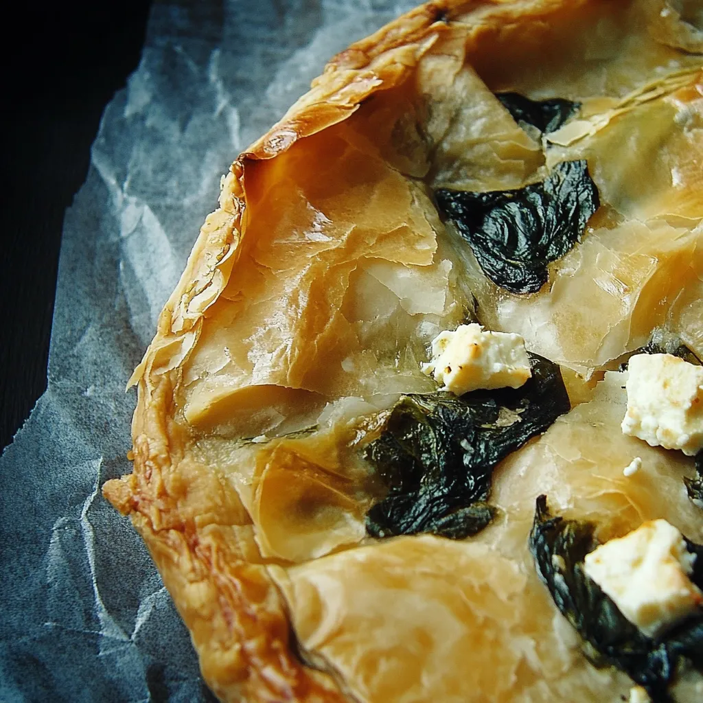 Feuilleté croquant épinards feta à la grecque