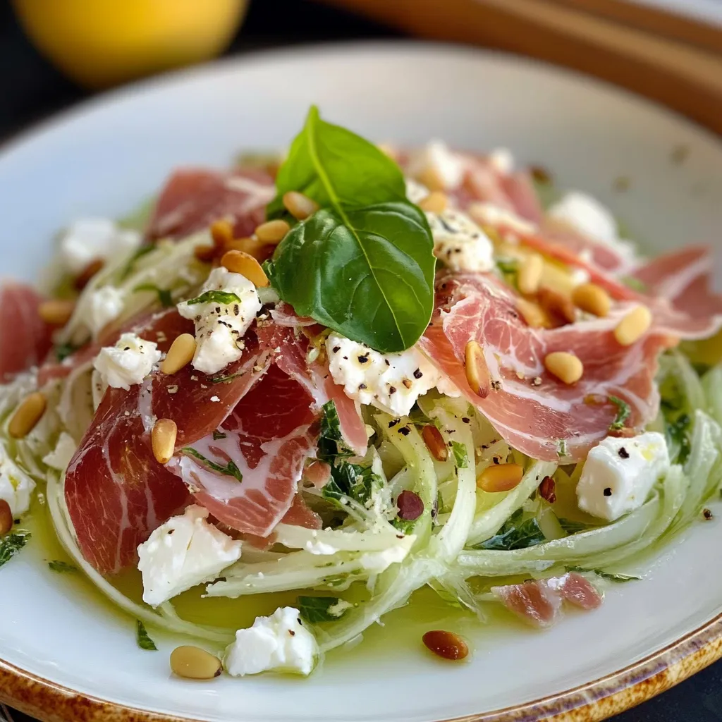 Salade fraîche au fenouil et jambon Serrano
