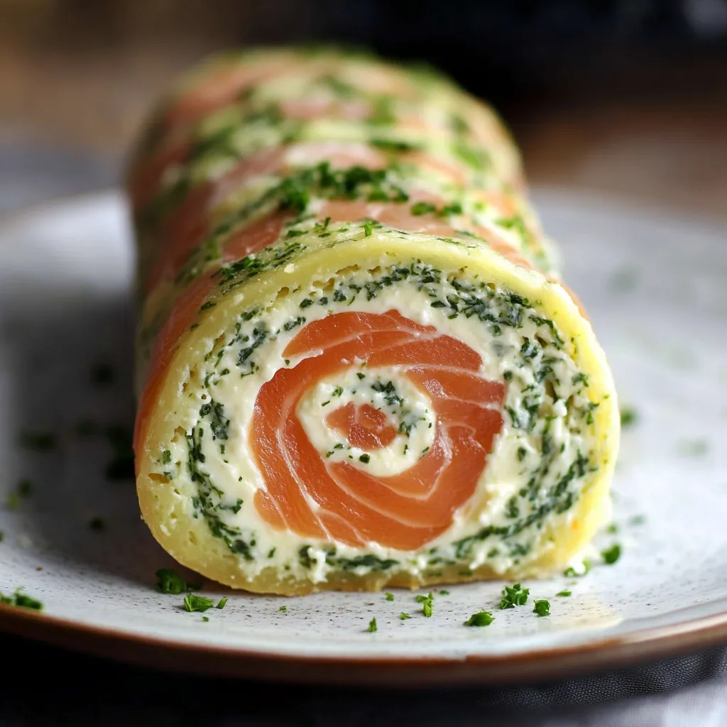 Enroulé courgette et saumon fumé maison