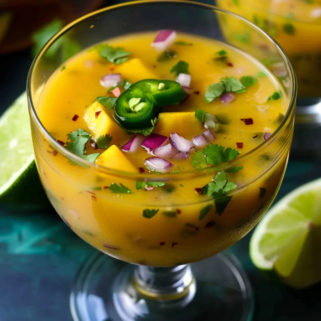 Délicieux gazpacho mangue