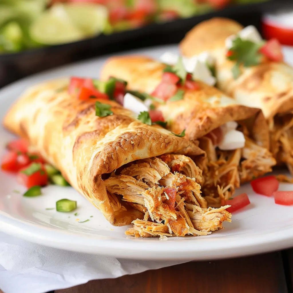 Chimichangas de poulet croustillantes et fondantes