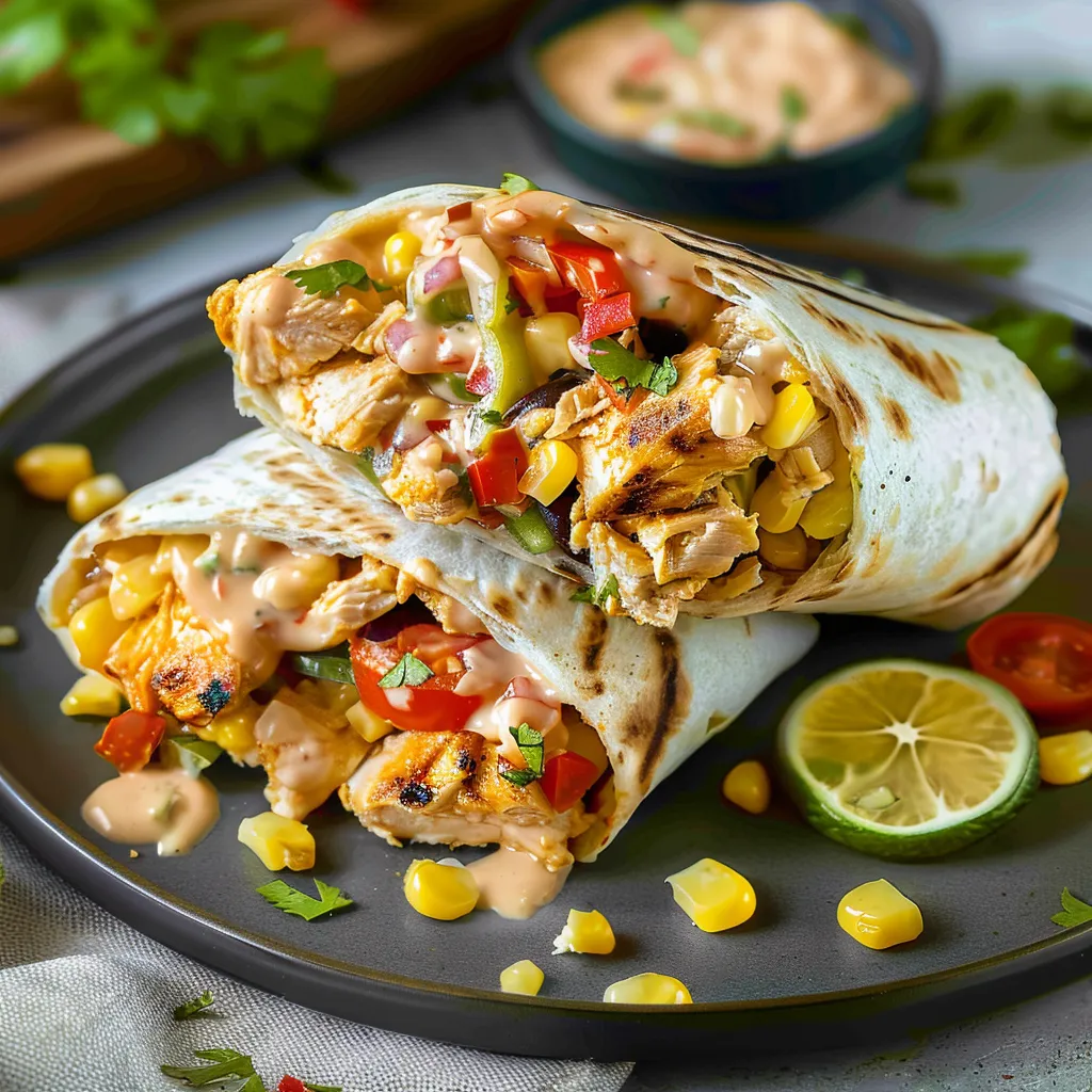 Wrap de poulet façon sud-ouest bien garni