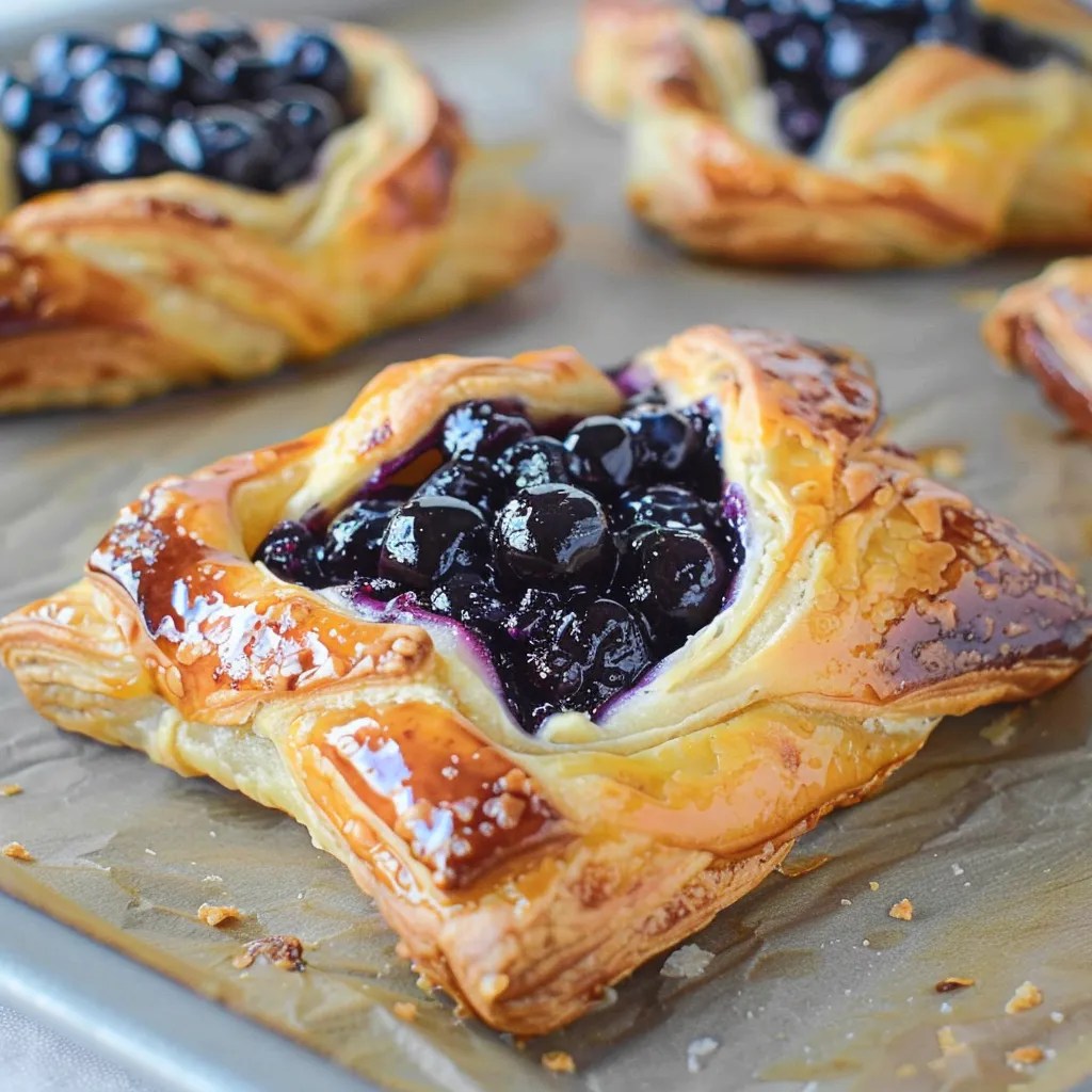 Feuilleté danois aux myrtilles et fromage frais