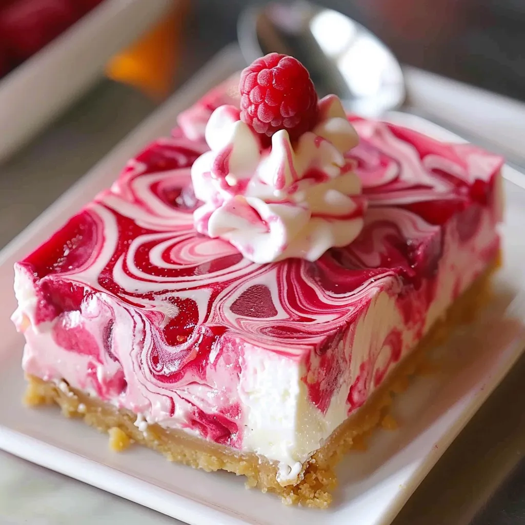 Cheesecake marbré à la framboise sans gélatine, super crémeux