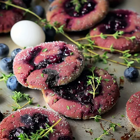 Biscuits gourmands avec myrtilles et thym