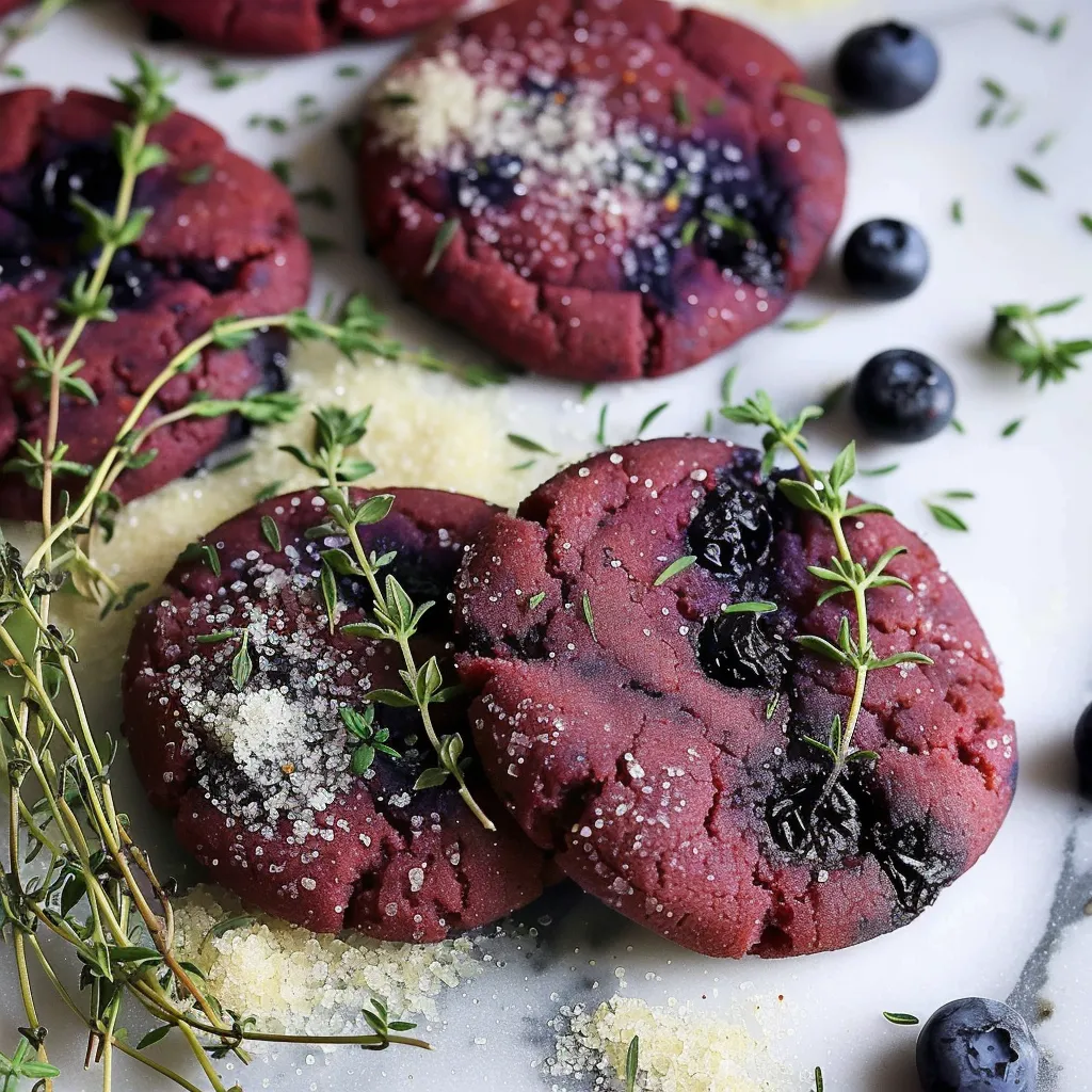 Biscuits à la myrtille et thym confit tout en élégance