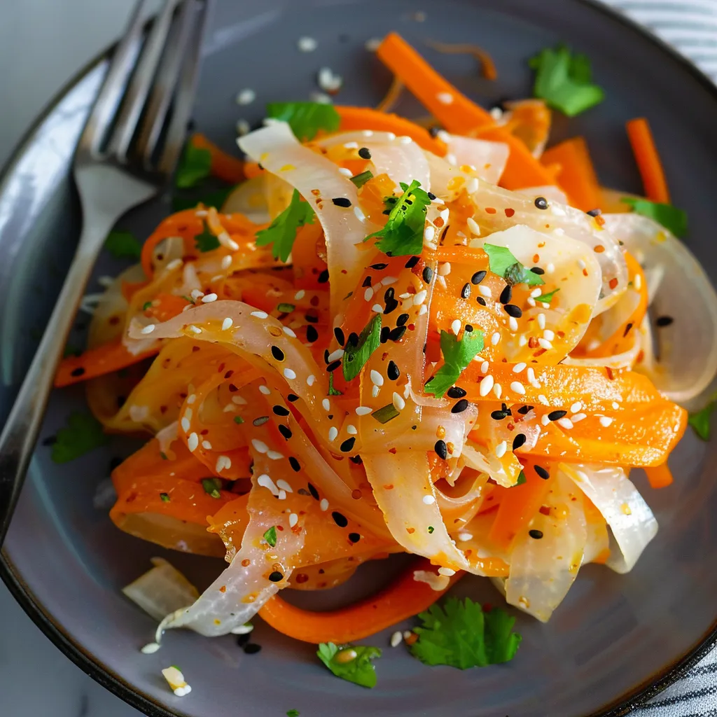 Salade croquante avec daikon et carotte