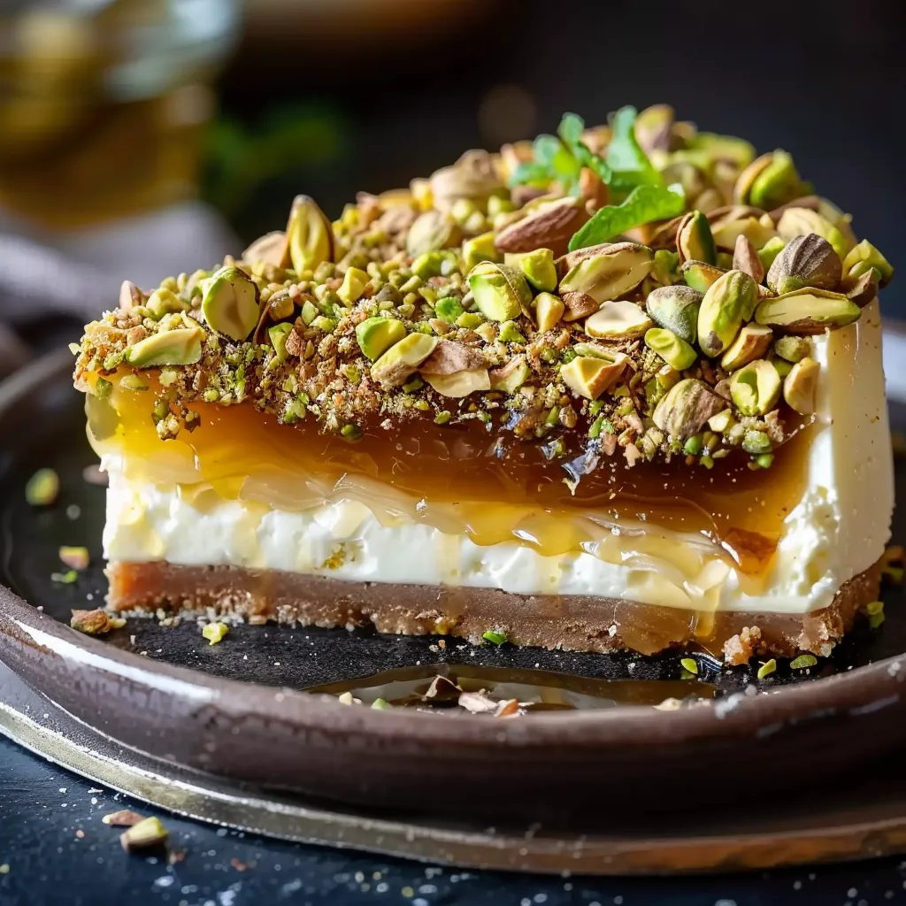Gourmand cheesecake pistache miel