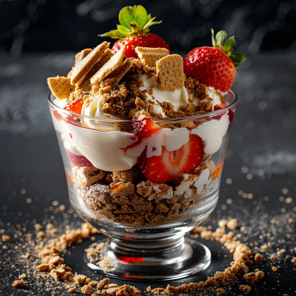 Verrines de fraises et spéculoos mascarpone