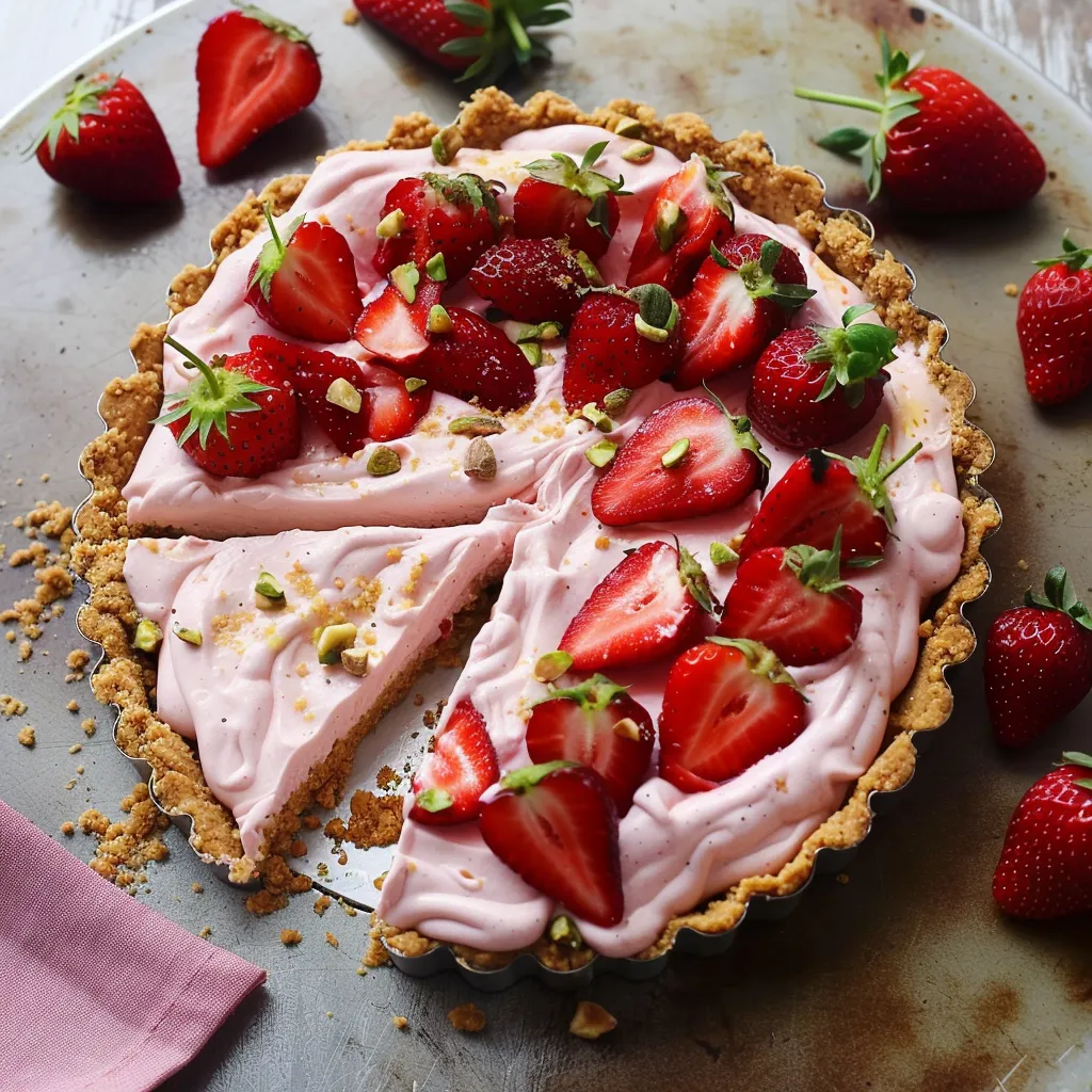 Tarte aux fraises avec mousse légère et gourmande