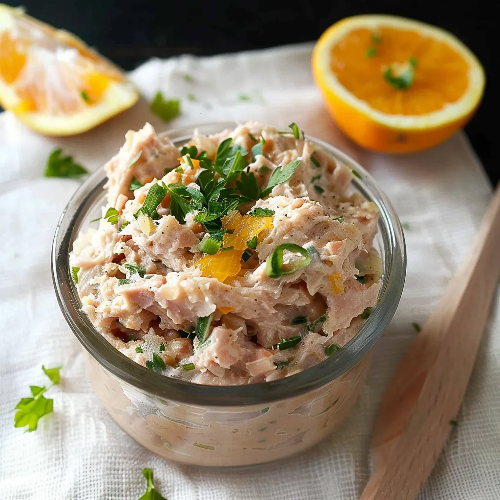 Rillettes onctueuses au thon, orange et gingembre