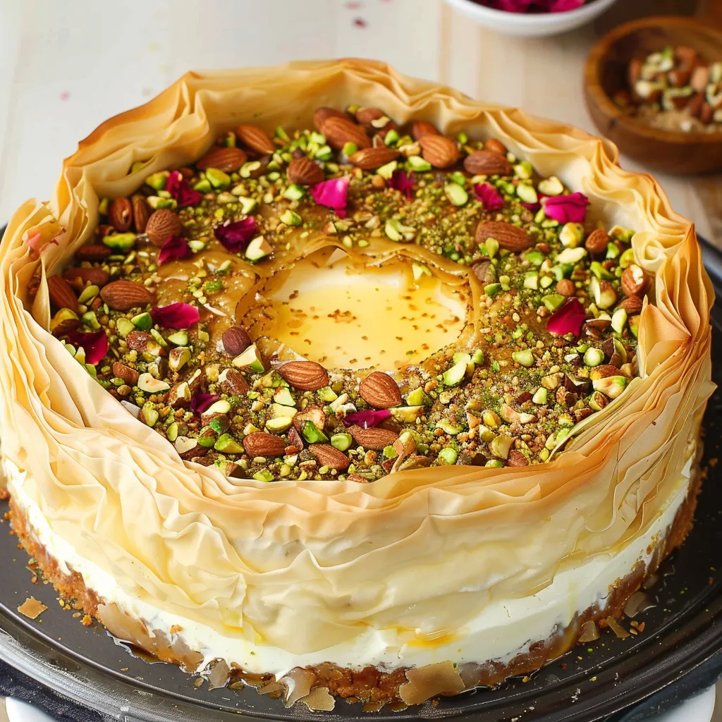 Cheesecake au croquant pistaches-noix