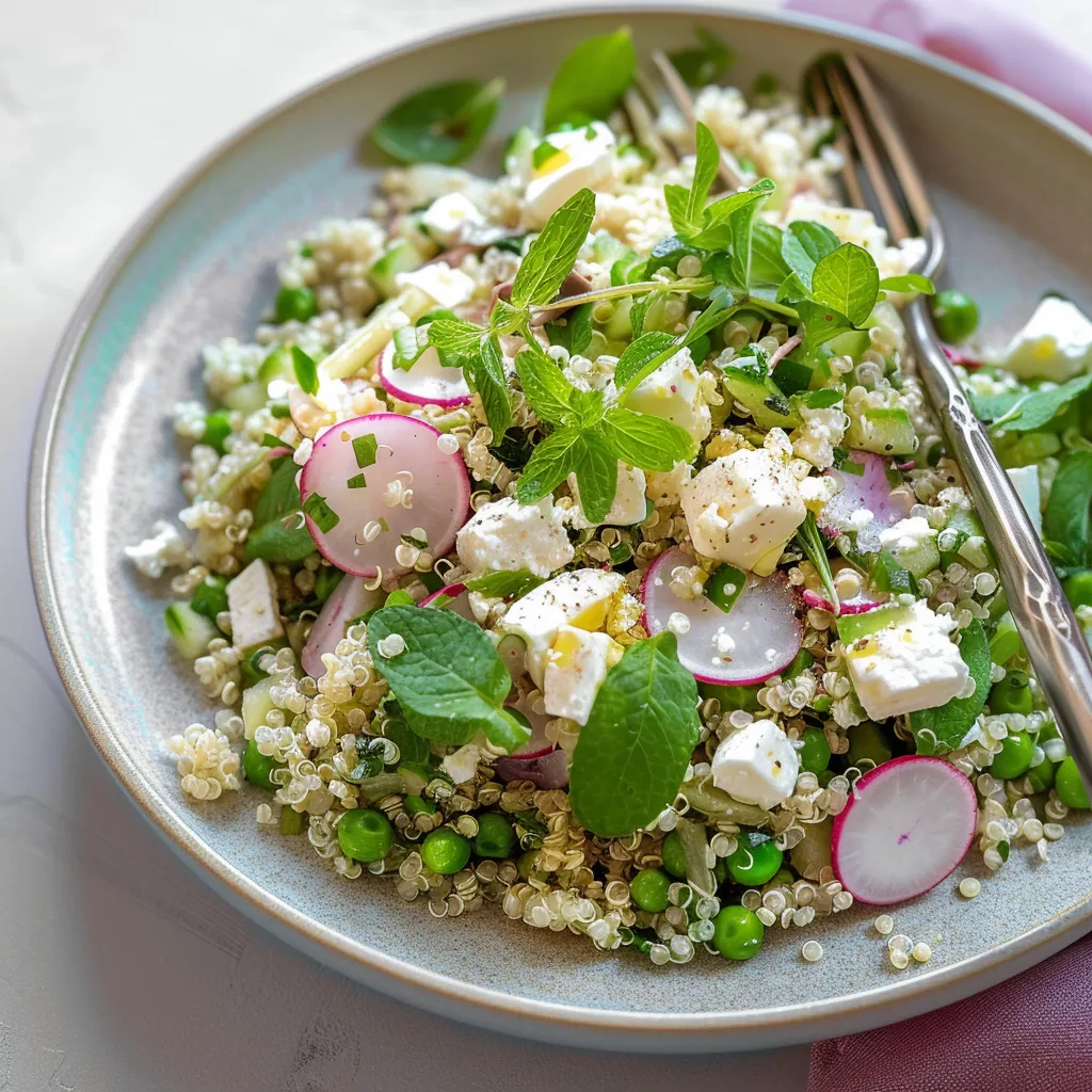Réalisez une salade de quinoa et petits pois ultra fraîche