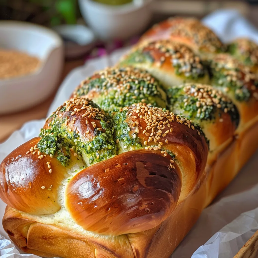 Brioche généreuse au pesto et sarrasin grillé