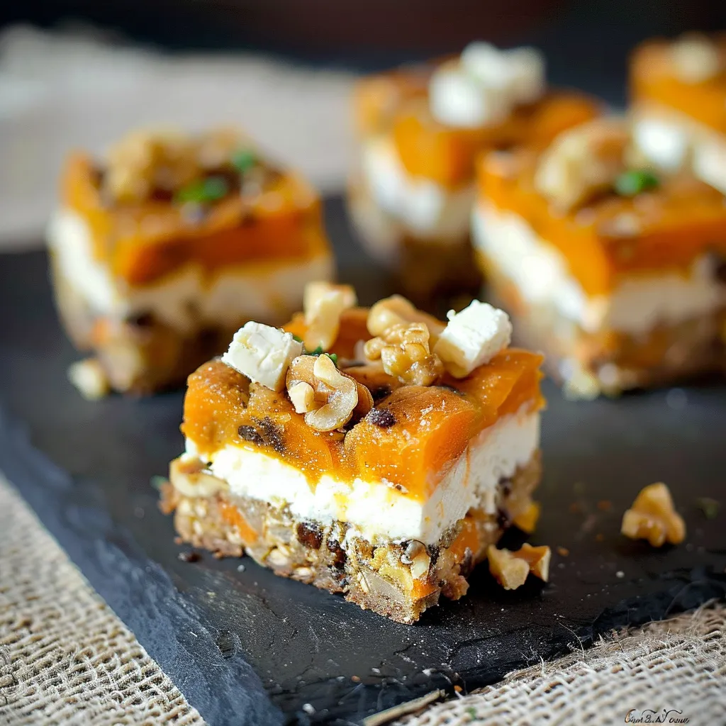 Brownie salé moelleux carotte chèvre noix
