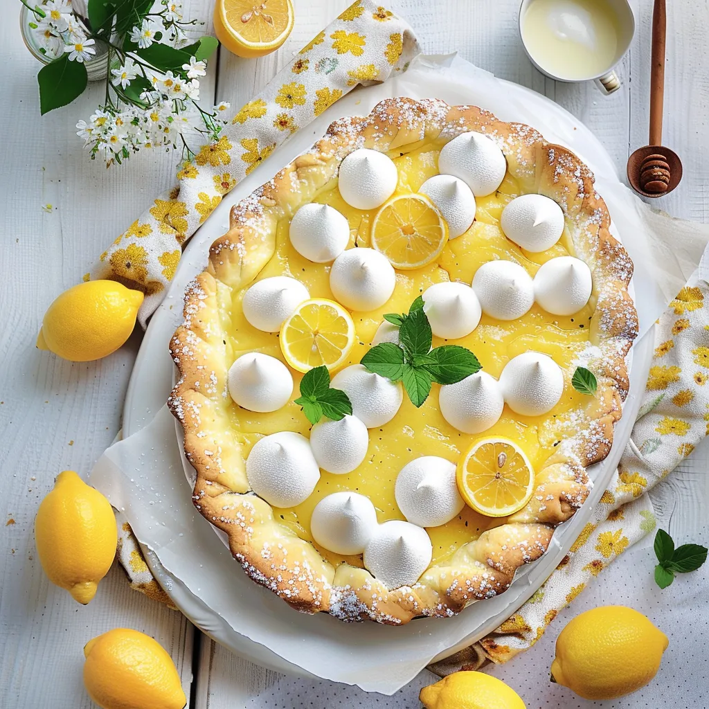 Tarte saveur citron et meringue